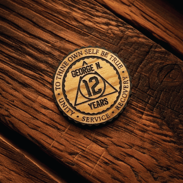 Custom Engraved Wooden Recovery Chip