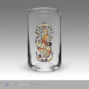 Abide - Over The Line Can-shaped glass